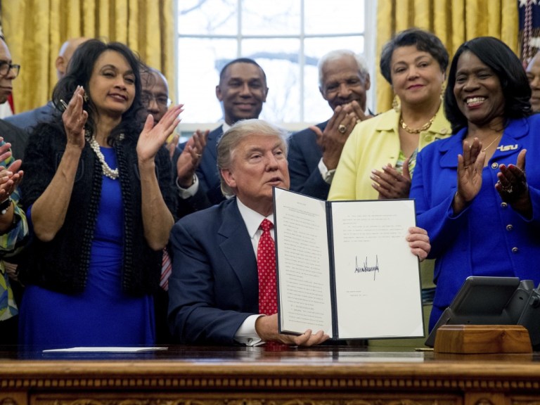 Donald Trump signs HBCU executive order_AP Images