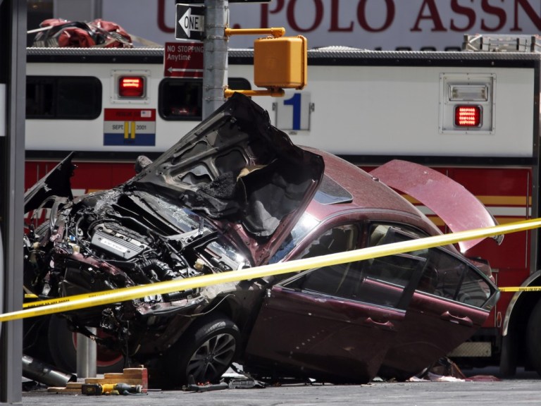 car crash time square May 18 2_AP Images