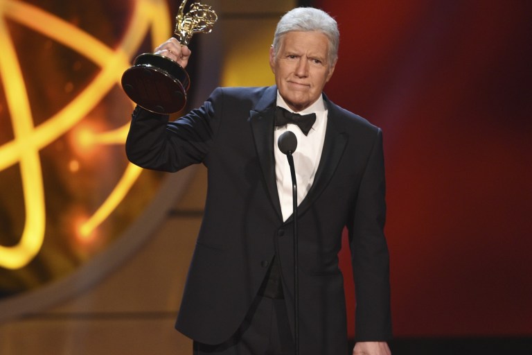 “Jeopardy!” Host Alex Trebek’s Emmy Award Comes With Ovation