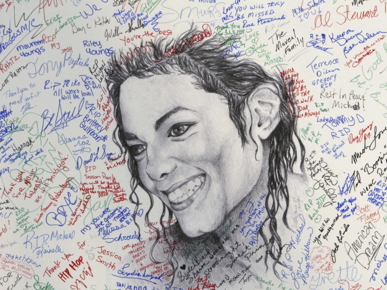 Michael Jackson poster signed by well wishers at the Charles H. Wright Museum of African American History in Detroit_Ap Images
