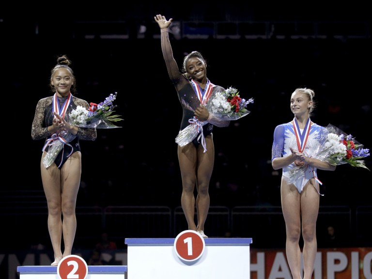 Simone Biles US Championships Gymnastics _AP images