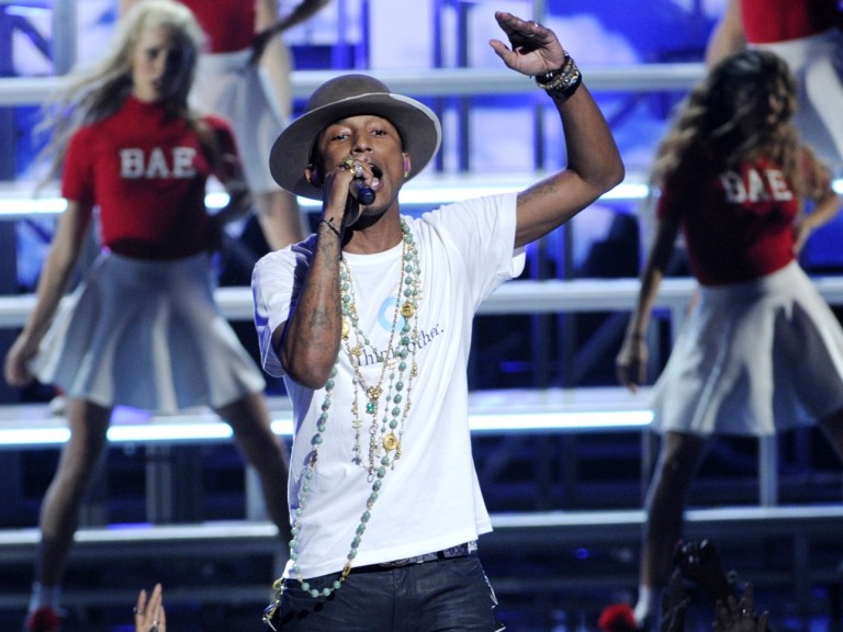 pharrell perfoming_AP Images