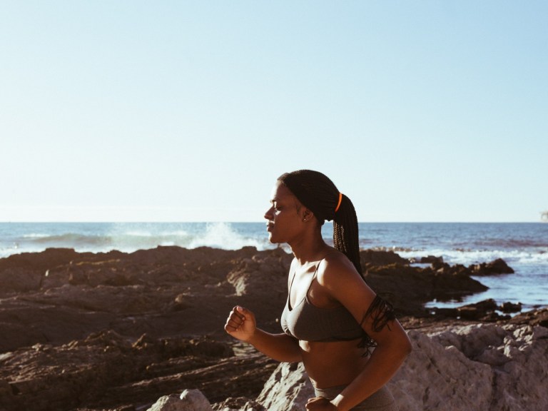 black woman jogging- pexel