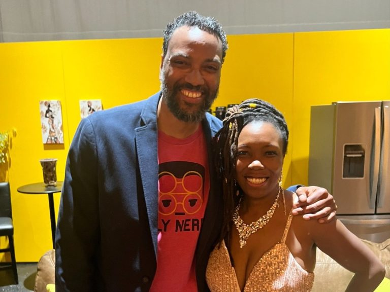 Stretch with Sheena on set of play Crucified