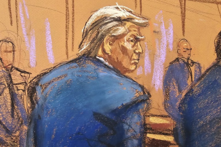 Former President Trump In Manhattan Criminal Court