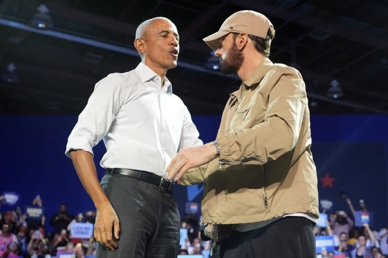President Barack Obama, “Feeling Some Kind of Way” Following Eminem At Kamala Harris’ Detroit Rally