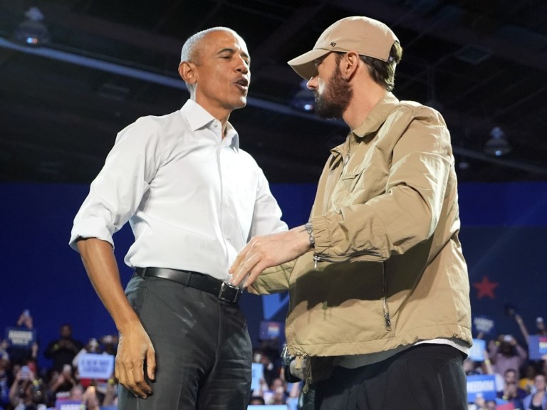 AP Barack Eminem Detroit